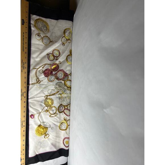 Vintage scarf with watch design for Lawrence Bentley made it Italy - Picture 2 of 4